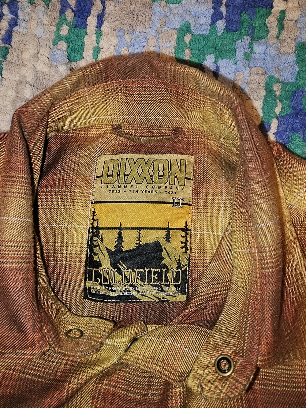 DIXXON Goldfield Plaid Flannel in Mustard and Brown W/cut Sleaves